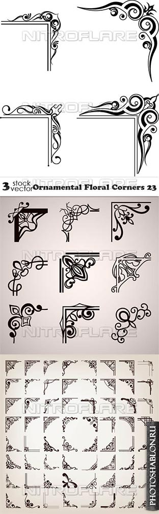 Vectors - Ornamental Floral Corners 23
