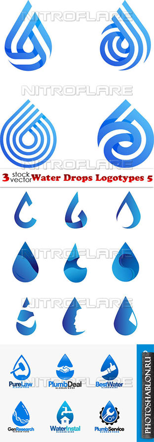 Векторные логотипы - Капли воды / Vectors - Water Drops Logotypes 5