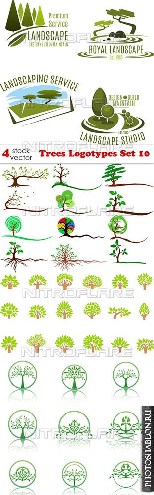 Векторные логотипы - Деревья / Trees Logotypes Set 10
