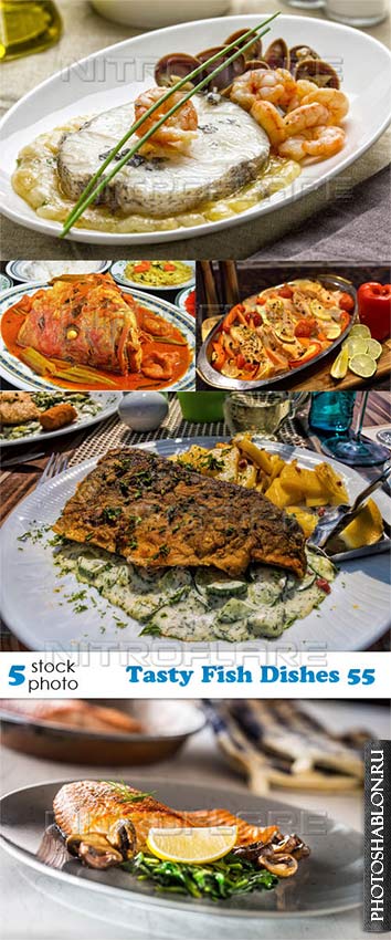 Растровый клипарт, фото HD - Вкусные рыбные блюда / Tasty Fish Dishes