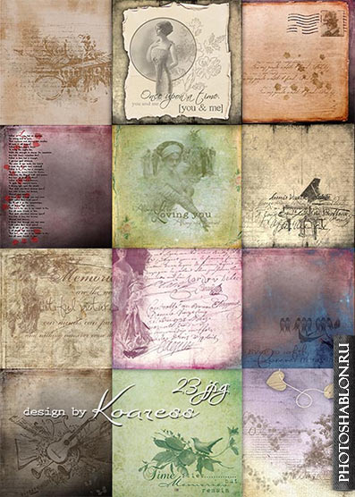 Винтажные фоны с надписями для дизайна - Старых писем нежные слова