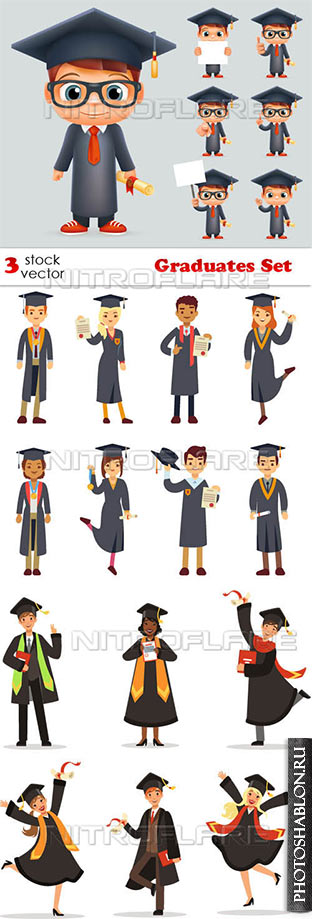 Векторный клипарт - Выпускники / Graduates Set