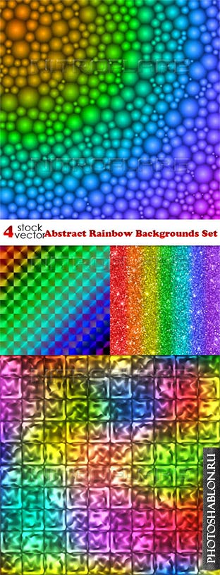 Vectors - Abstract Rainbow Backgrounds Set