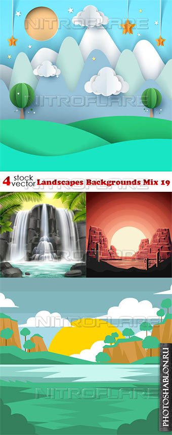 Векторный клипарт - Пейзажи / Vectors - Landscapes Backgrounds