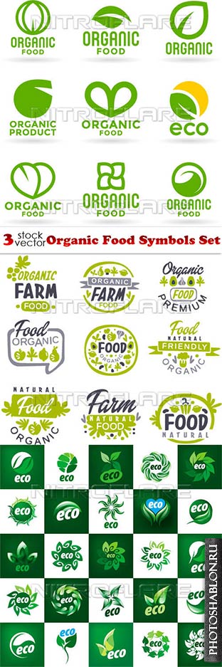 Vectors - Organic Food Symbols Set