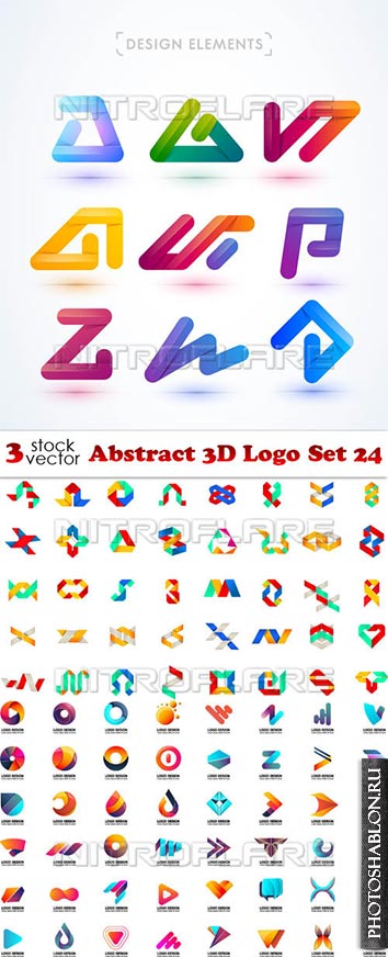 Vectors - Abstract 3D Logo Set 24