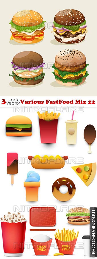 Векторный клипарт - Фастфуд / Vectors - Various FastFood Mix 22