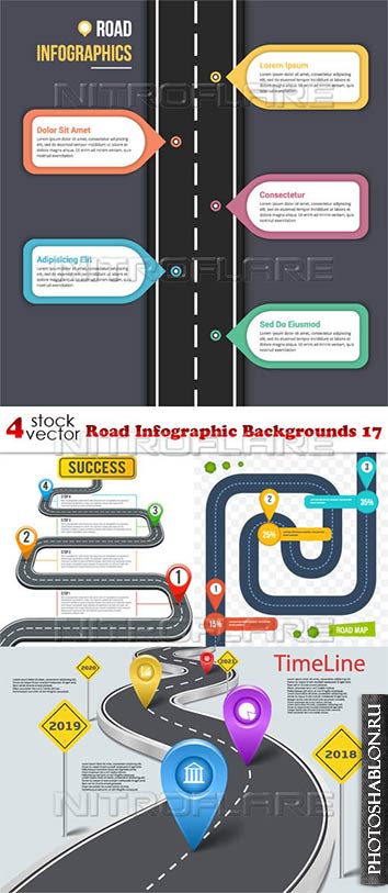 Vectors - Road Infographic Backgrounds 17