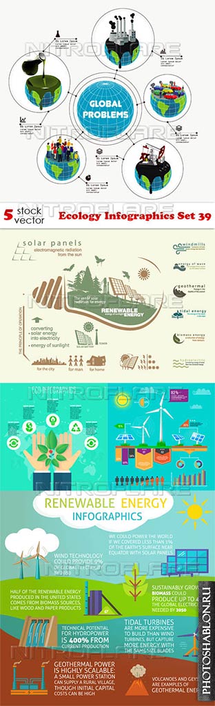 Векторный клипарт - Ecology Infographics Set 39