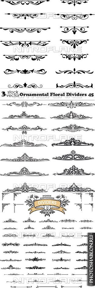 Vectors - Ornamental Floral Dividers 45