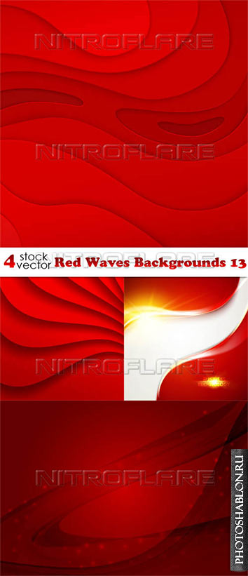Vectors - Red Waves Backgrounds 13