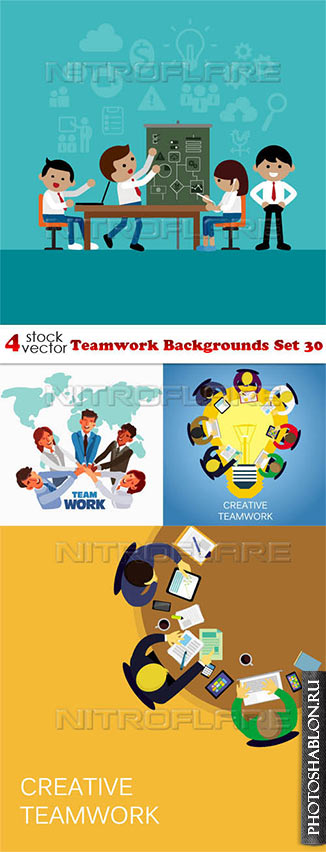 Vectors - Teamwork Backgrounds Set 30