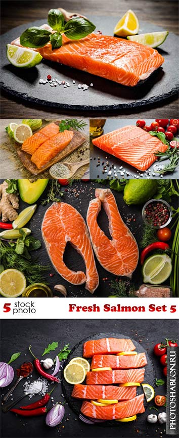 Клипарт, фото HD - Свежий лосось / Photos - Fresh Salmon Set 5