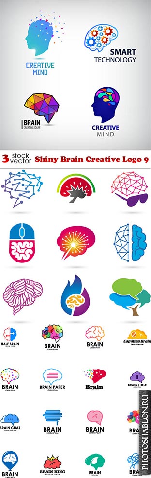 Vectors - Shiny Brain Creative Logo 9