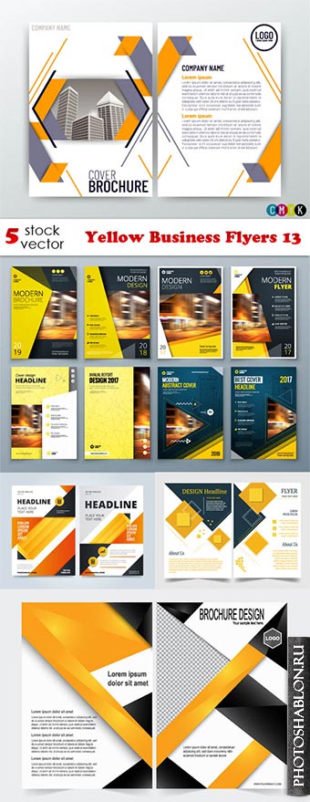 Векторный клипарт - Yellow Business Flyers 13