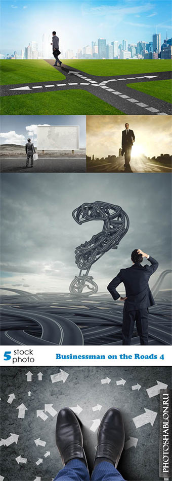 Растровый клипарт - Businessman on the Roads 4