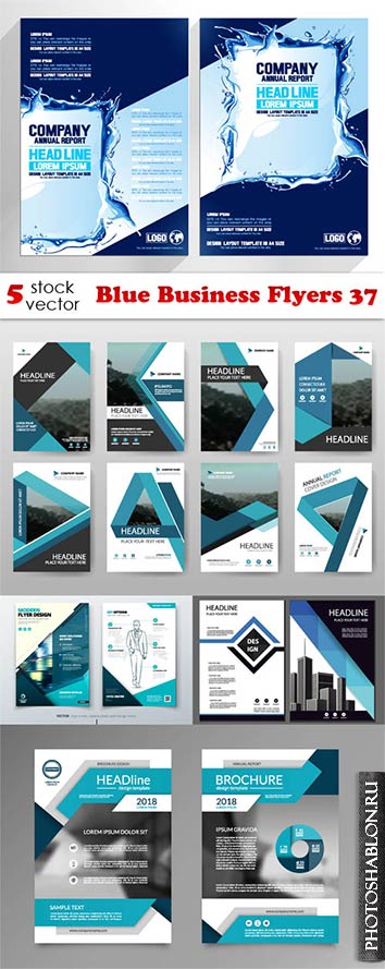 Векторный клипарт - Blue Business Flyers 37