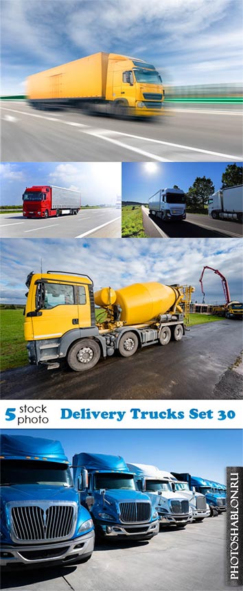 Растровый клипарт, фото HD - Грузовые автомобили / Delivery Trucks Set