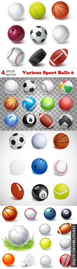 Векторный клипарт - Спортивные мячи / Various Sport Balls 6