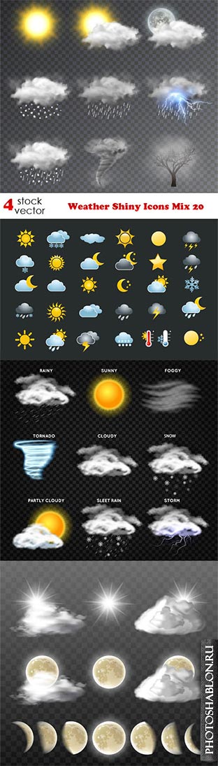 Векторный клипарт - Weather Shiny Icons Mix 20