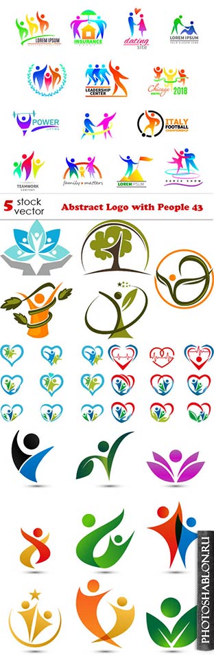 Векторный клипарт - Abstract Logo with People 43