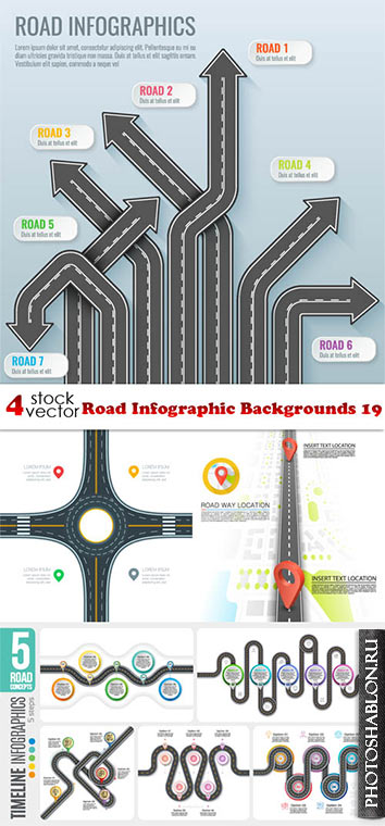 Vectors - Road Infographic Backgrounds 19