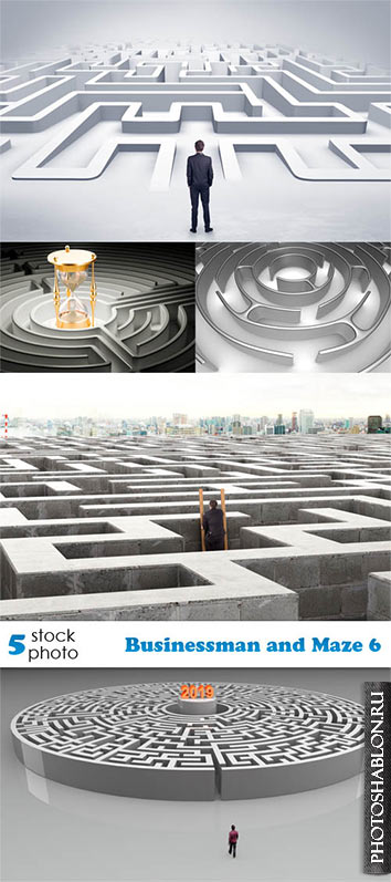 Растровый клипарт - Businessman and Maze 6