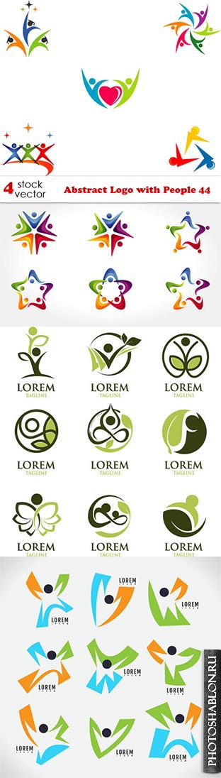Векторный клипарт - Abstract Logo with People 44