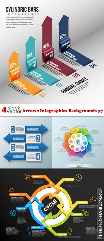 Vectors - Arrows Infographics Backgrounds 57