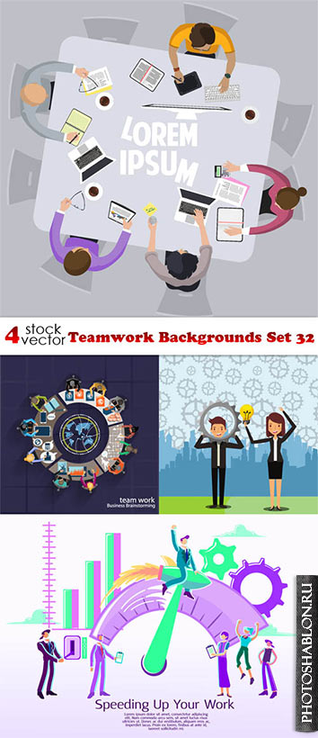 Vectors - Teamwork Backgrounds Set 32