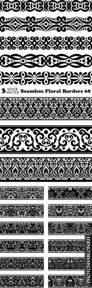 Vectors - Seamless Floral Borders 68