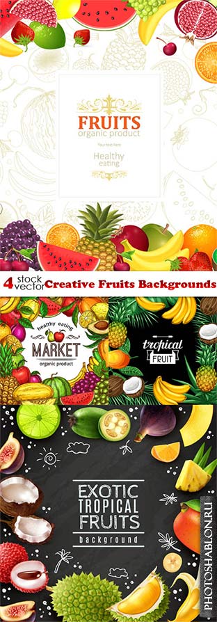 Vectors - Creative Fruits Backgrounds