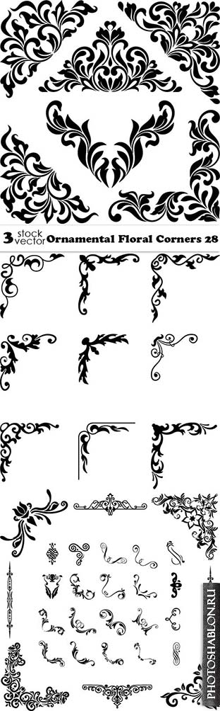 Vectors - Ornamental Floral Corners 28
