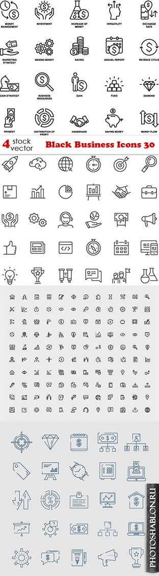 Векторный клипарт - Black Business Icons 30