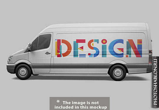 Макет фургона / Free Psd - Van mock up design