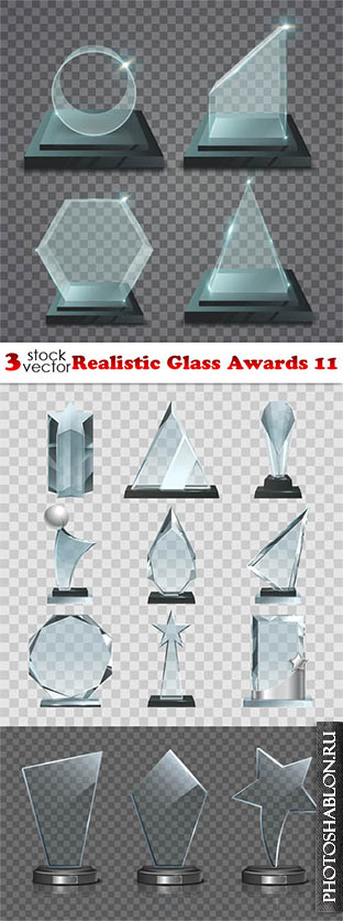 Vectors - Realistic Glass Awards 11