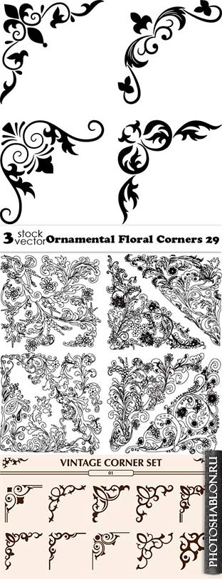 Vectors - Ornamental Floral Corners 29