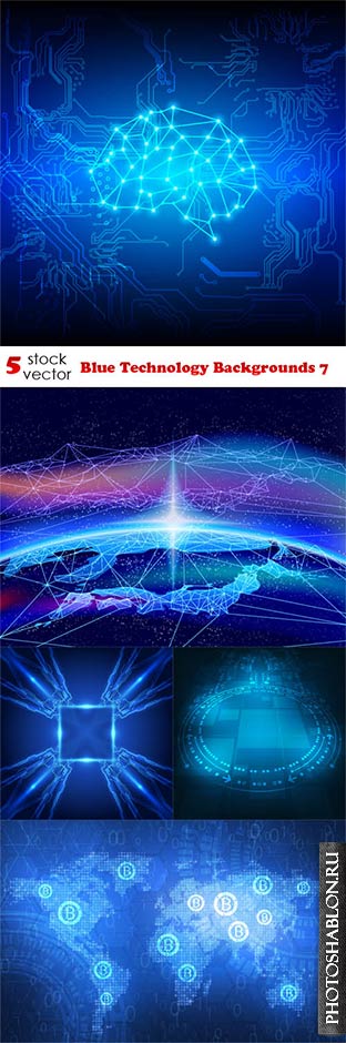 Векторный клипарт - Blue Technology Backgrounds 7