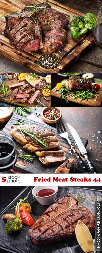 Клипарт, фото HD - Жареные мясные стейки / Photos - Fried Meat Steaks