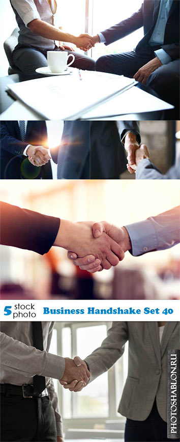 Растровый клипарт - Деловое рукопожатие / Business Handshake Set 40