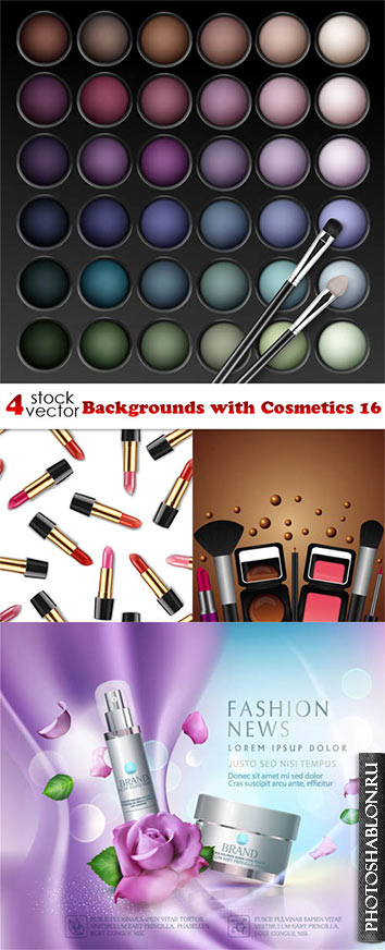 Векторный клипарт - Косметика / Vectors - Backgrounds with Cosmetics