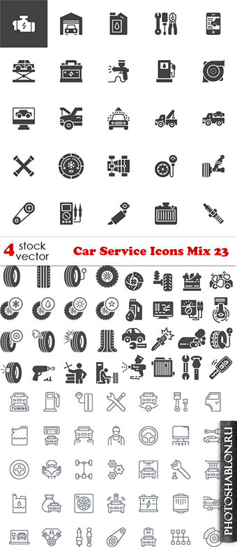 Векторный клипарт - Car Service Icons Mix 23